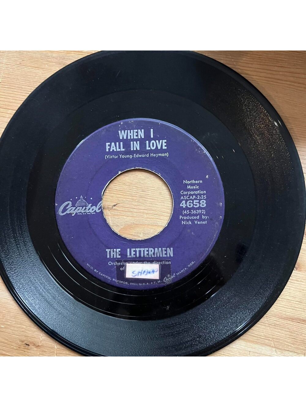 The Lettermen - When I Fall in Love/Smile 45rpm VG+ R18
